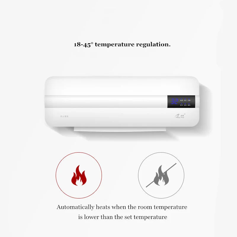 New Energy-saving Air conditioner Wall-mounted portable Heating Fan Home Dormitory timing free installation Remote control AC-07
