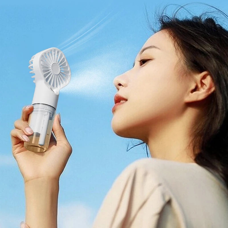 Handheld Mini Fan Air Conditioner Usb Rechargeable Portable Humidifier Mist Cooler Cooling Spray Humidifier Fan For Home/Office