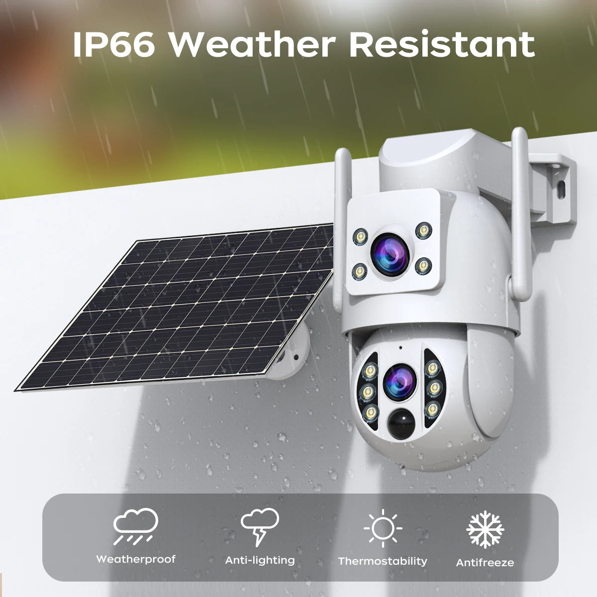 JOOAN 2K Wireless Solar Battery IP Camera Outdoor Dual Lens PIR Night Vision 2-Way Audio Wifi CCTV Monitor Video Surveillance