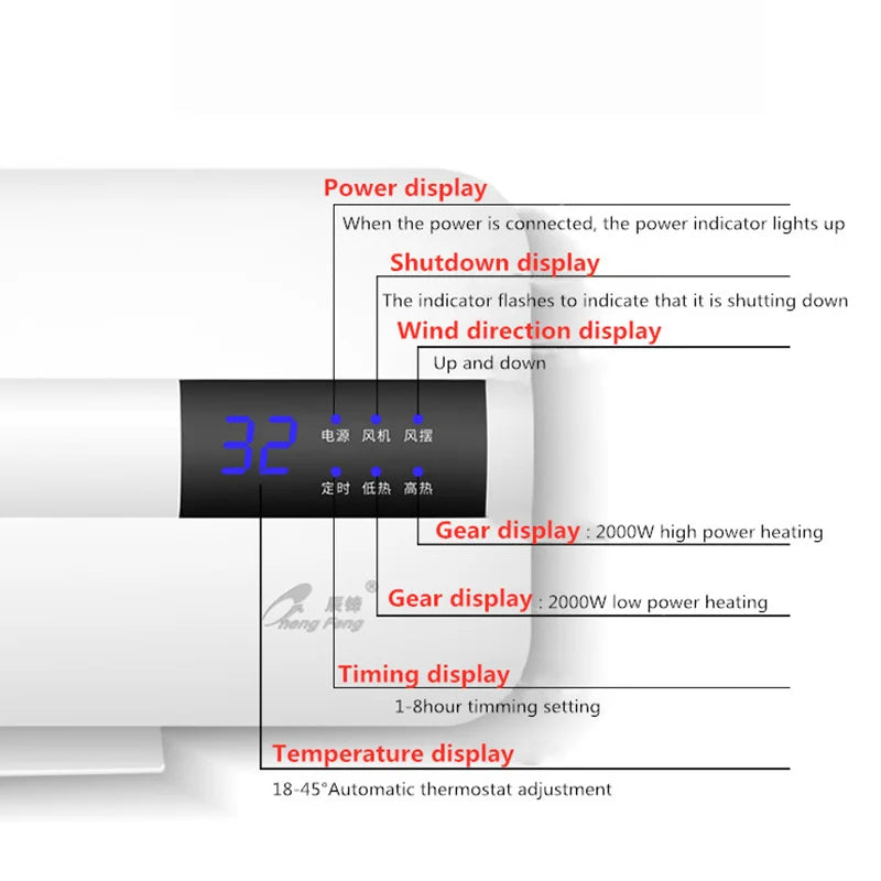 New Energy-saving Air conditioner Wall-mounted portable Heating Fan Home Dormitory timing free installation Remote control AC-07