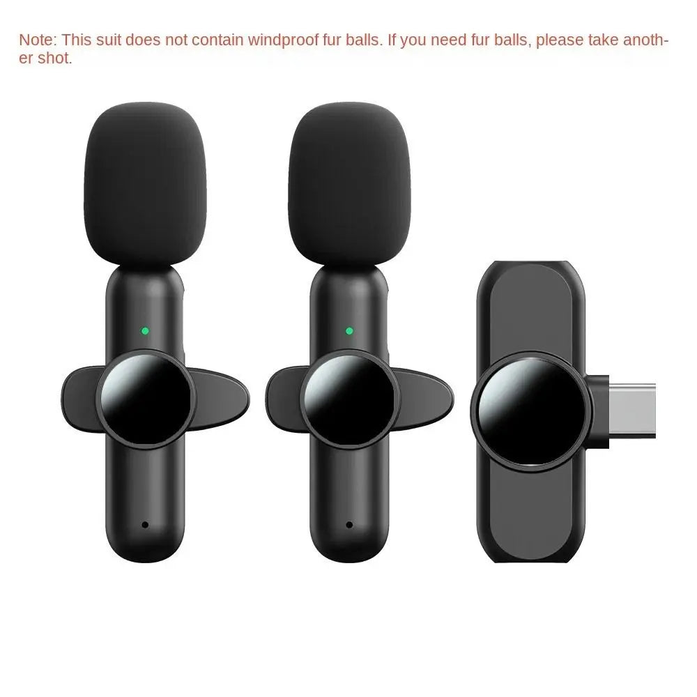 Type-C Mic K3 Mini Lavalier Microphone Professional Noise Reduction Mini Lapel Mic Black Portable Wireless K3 Microphone