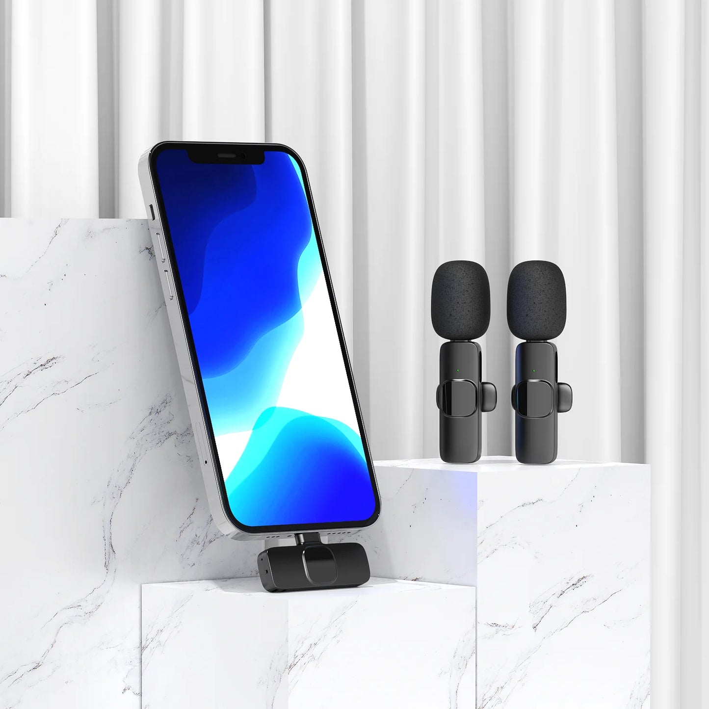K8 Wireless Lavalier Microphone Studio Gaming for iPhone Type-C PC Computer Professioanl Lapel Mic Live Broadcast Mobile Phone
