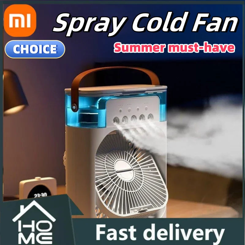 Xiaomi Portable 3 In 1 Fan Air Conditioner Car Household Small Air Cooler LED Night Lights Humidifier Air Adjustment Home Fans