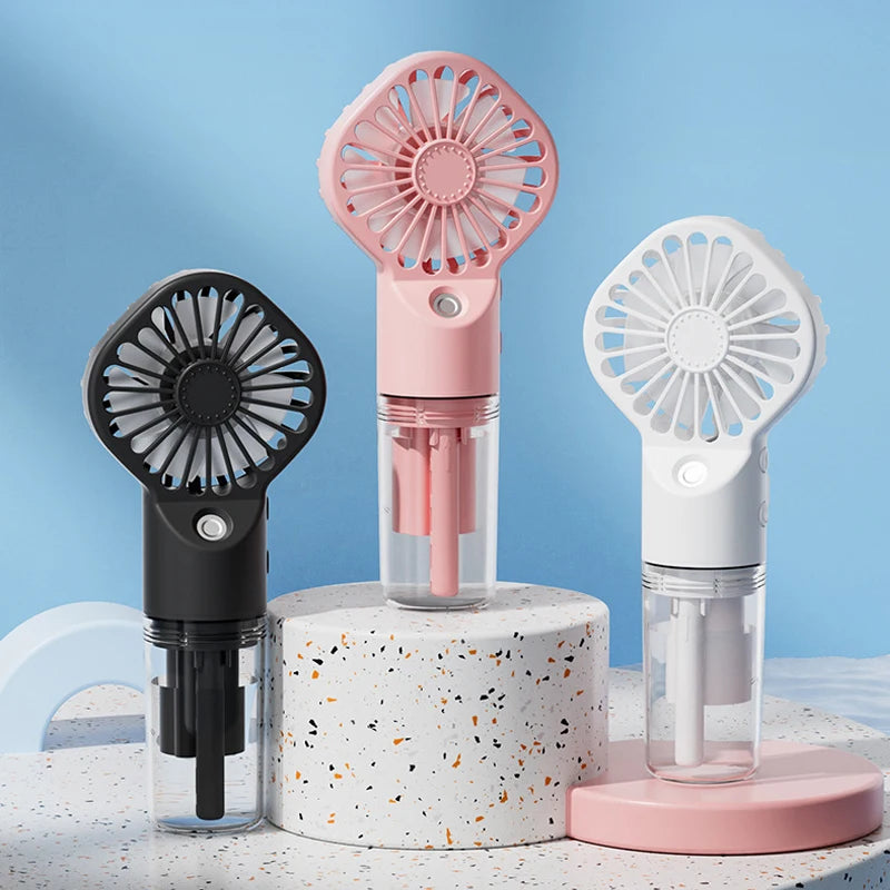 Handheld Mini Fan Air Conditioner Usb Rechargeable Portable Humidifier Mist Cooler Cooling Spray Humidifier Fan For Home/Office