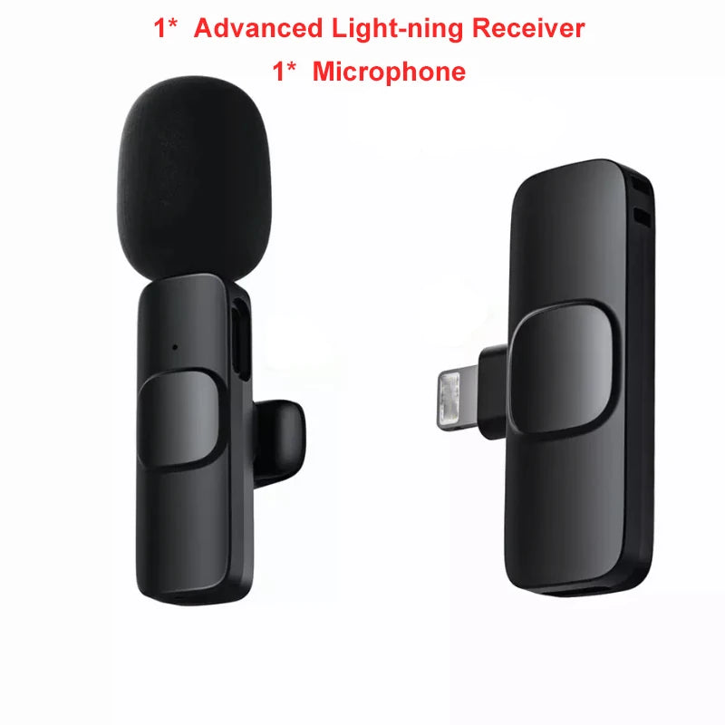 K8 Wireless Lavalier Microphone Studio Gaming for iPhone Type-C PC Computer Professioanl Lapel Mic Live Broadcast Mobile Phone