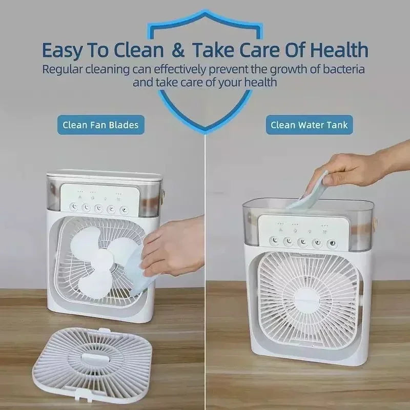 80% Off 3 In 1 Fan Air Conditioner Household Air Cooler Fan With LED Night Lights Humidifier Air Adjustment Office Home Fans