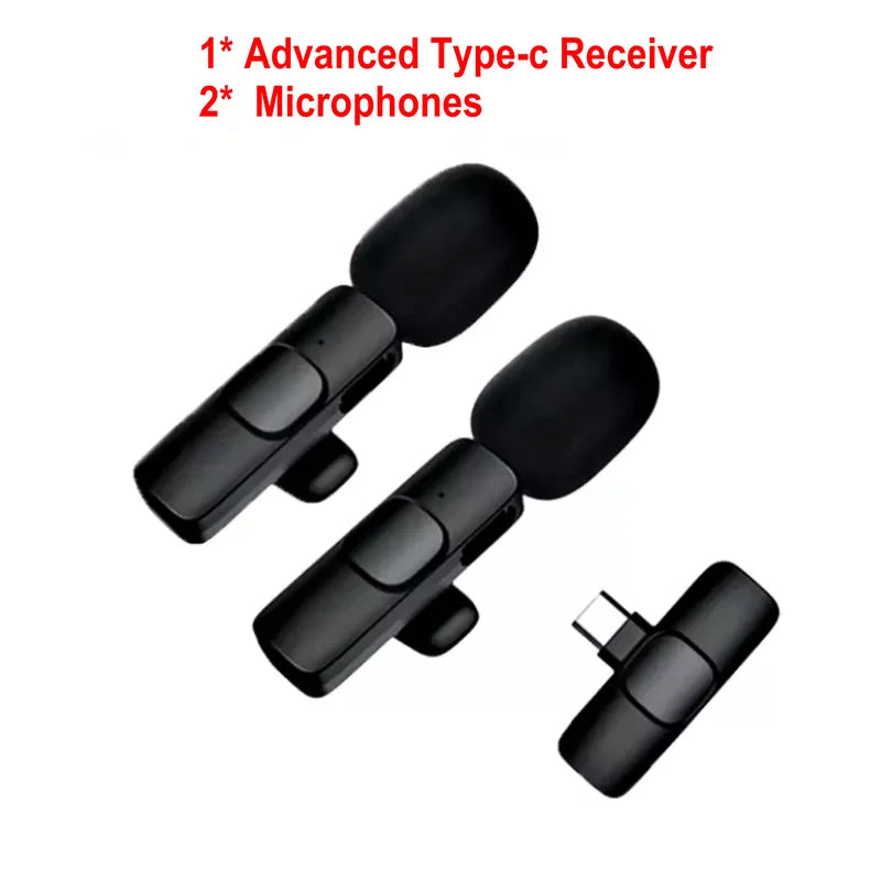 K8 Wireless Lavalier Microphone Studio Gaming for iPhone Type-C PC Computer Professioanl Lapel Mic Live Broadcast Mobile Phone