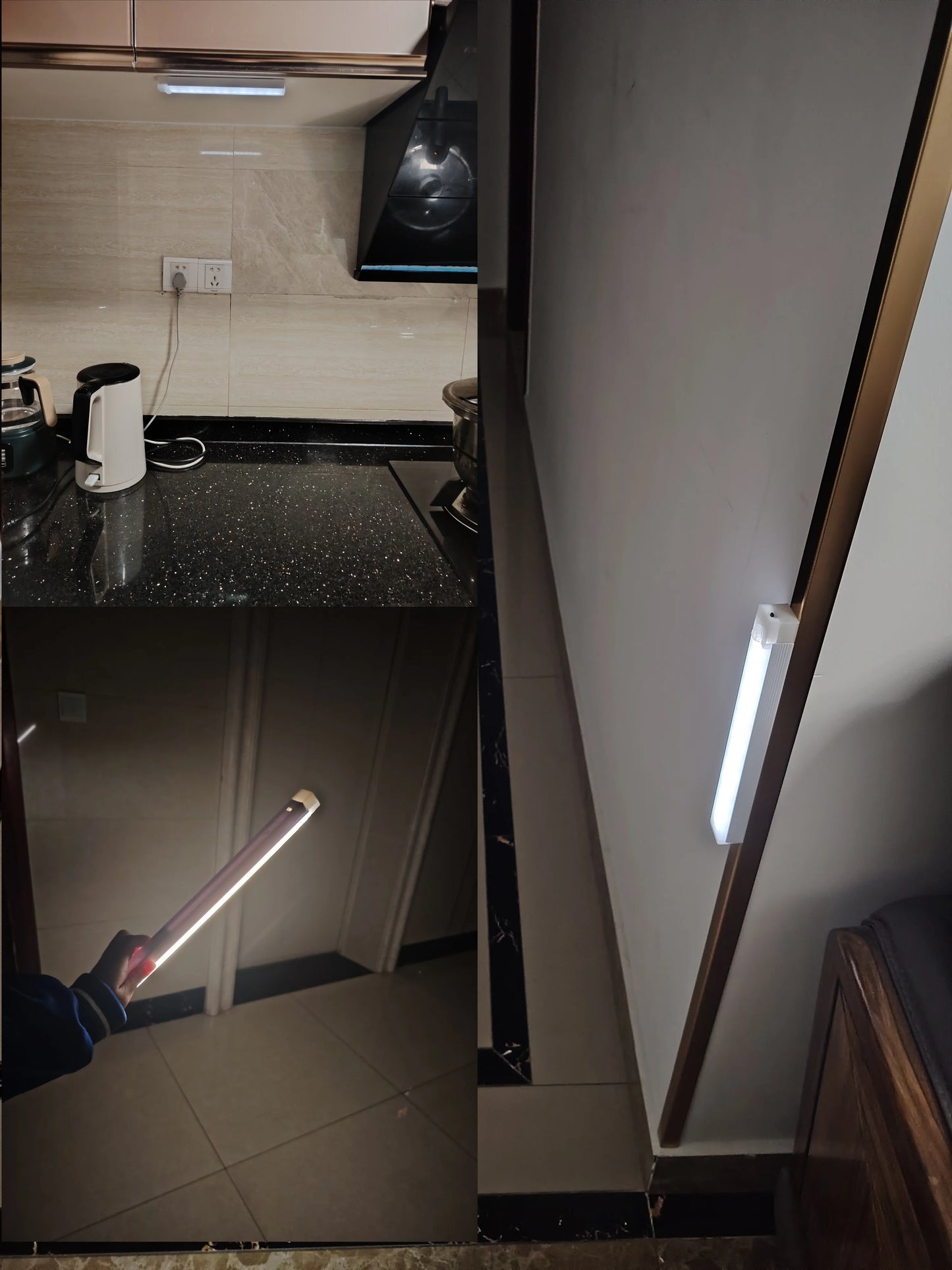 Veilleuse LED rechargeable avec détecteur de mouvement, sans fil, idéale pour une cuisine, une armoire, une table de chevet ou une barre lumineuse à induction