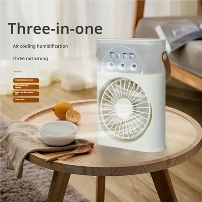USB Interface 3-Hole Spray Humidification Refrigeration Air Conditioner Portable Desktop Mini Electric Fan