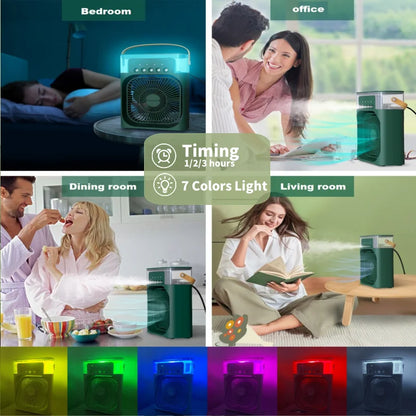 80% Off 3 In 1 Fan Air Conditioner Household Air Cooler Fan With LED Night Lights Humidifier Air Adjustment Office Home Fans