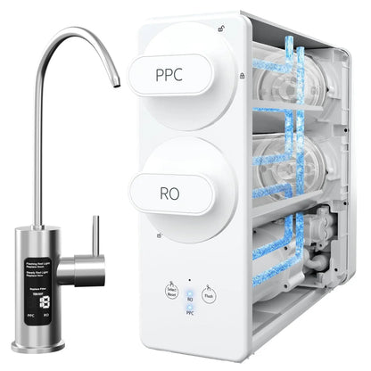 Reverse Osmosis System with Smart Faucet NSF Certified TDS Reduction,  7 Stage Tankless Reverse Osmosis Water Filter