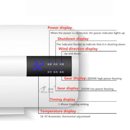 New Energy-saving Air conditioner Wall-mounted portable Heating Fan Home Dormitory timing free installation Remote control AC-07