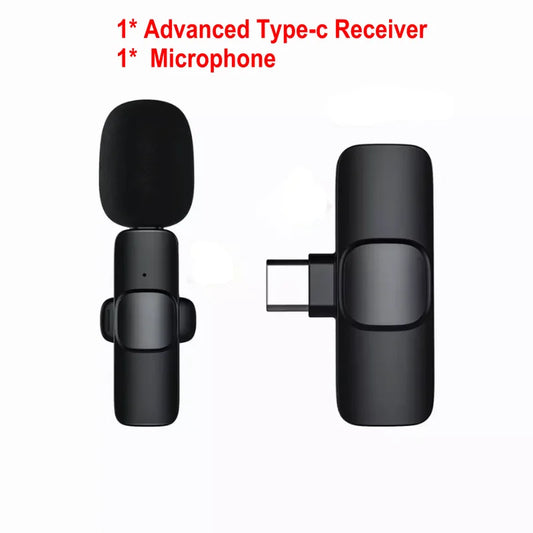 K8 Wireless Lavalier Microphone Studio Gaming for iPhone Type-C PC Computer Professioanl Lapel Mic Live Broadcast Mobile Phone