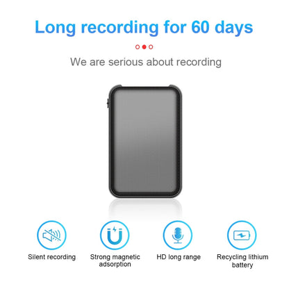 JNN Q75 Magnetic Power Bank Smart Voice Recorder, Memory:64GB(Black)