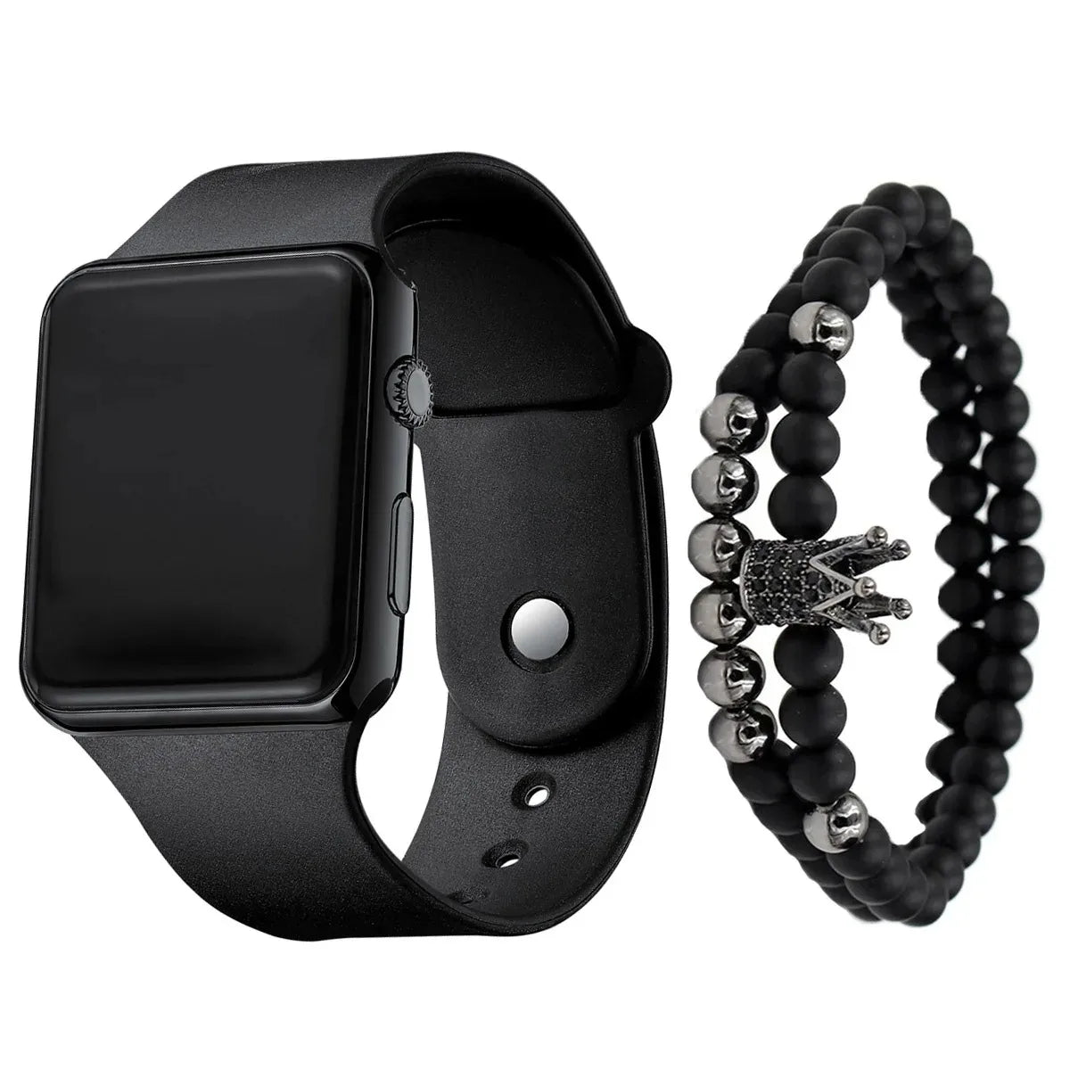 Montre numérique LED carrée tendance et polyvalente, pour étudiant et adulte 