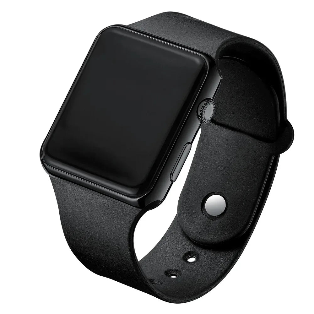 Montre numérique LED carrée tendance et polyvalente, pour étudiant et adulte 