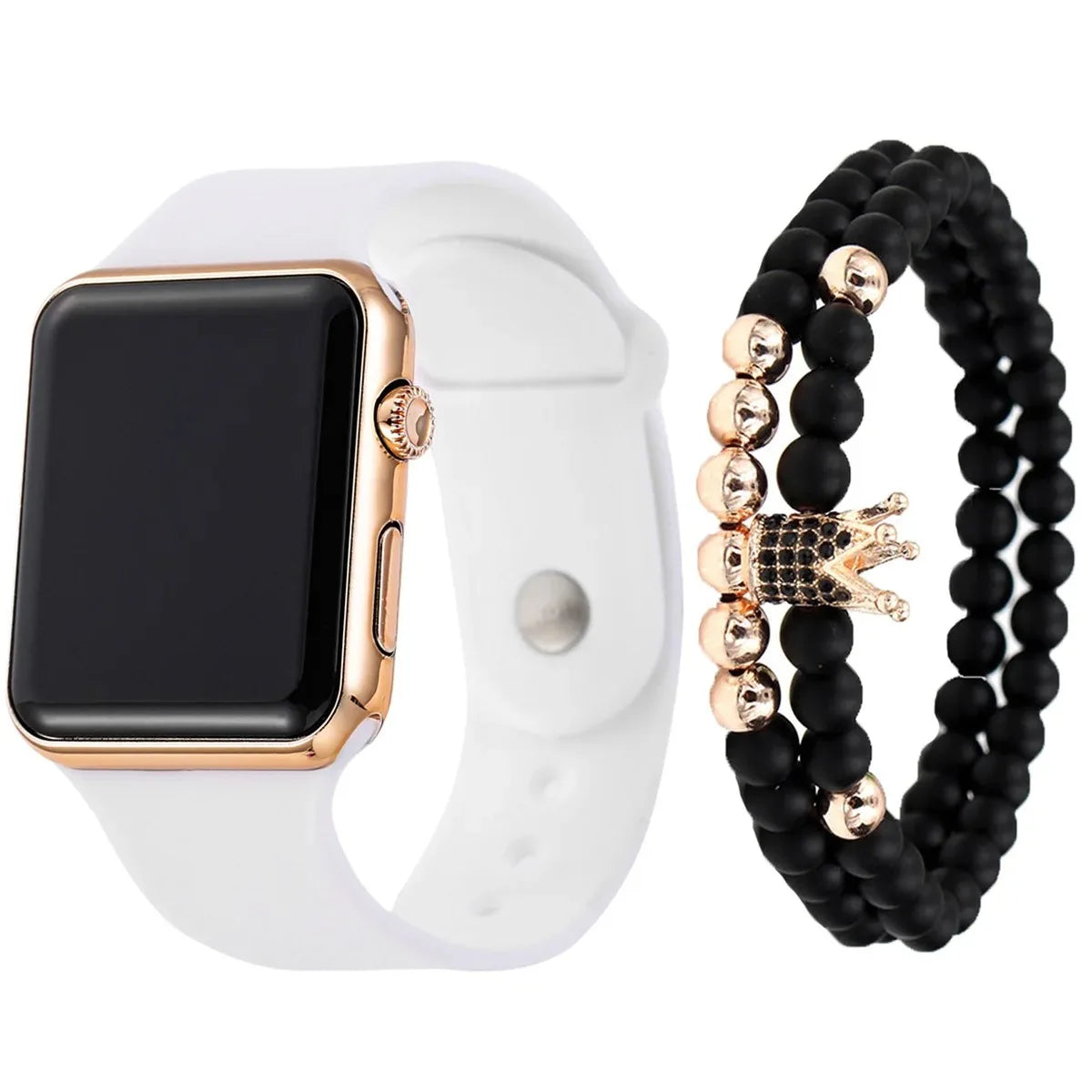 Montre numérique LED carrée tendance et polyvalente, pour étudiant et adulte 