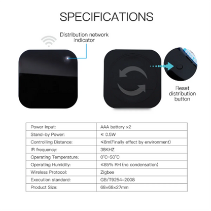 N88R UFO-R11 ZigBee Air Conditioner TV IR Remote for Alexa Google Home Universal Infrared Remote Controller Powered By Tuya