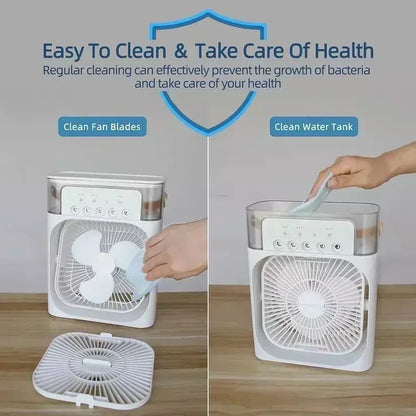80% Off 3 In 1 Fan Air Conditioner Household Air Cooler Fan With LED Night Lights Humidifier Air Adjustment Office Home Fans
