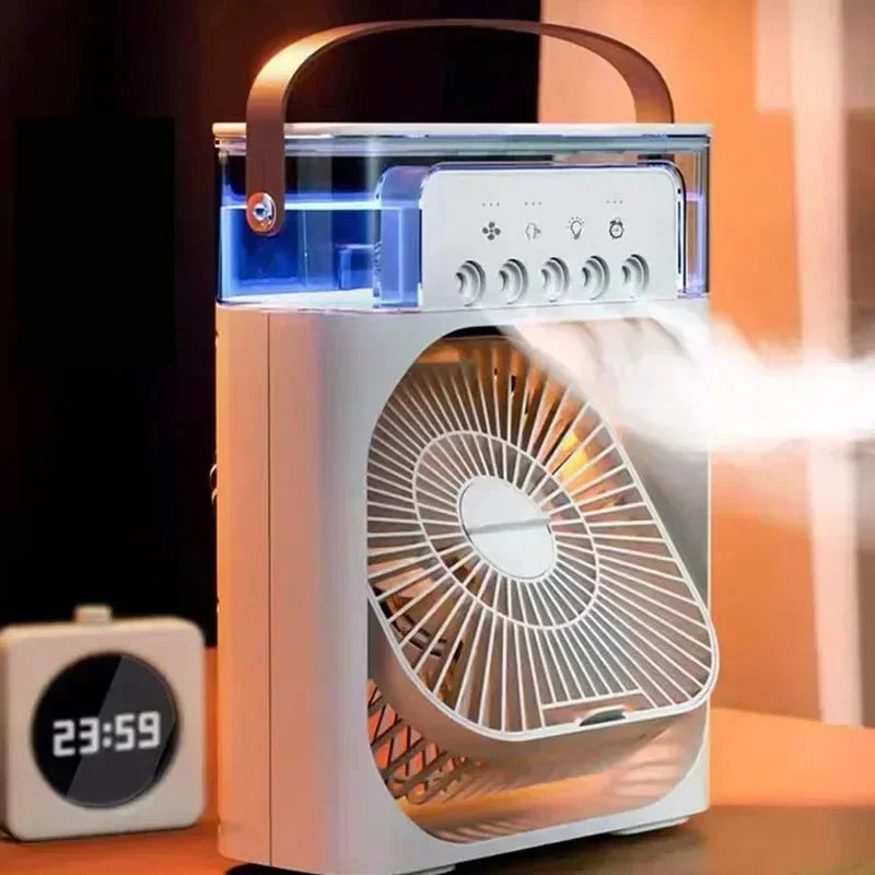 80% Off 3 In 1 Fan Air Conditioner Household Air Cooler Fan With LED Night Lights Humidifier Air Adjustment Office Home Fans