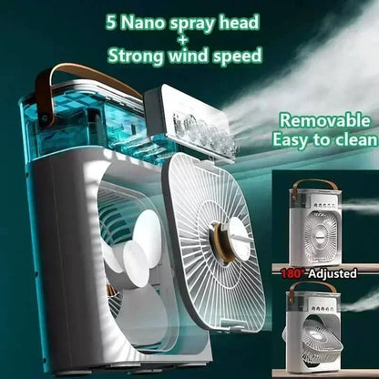 4 In 1 Portable Humidifier Fan Mini Air Conditioners USB Mini fan LED Night Light Water Mist Fun Air Cooler Humidifie For Home