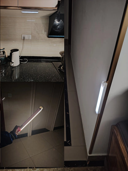 Veilleuse LED rechargeable avec détecteur de mouvement, sans fil, idéale pour une cuisine, une armoire, une table de chevet ou une barre lumineuse à induction 