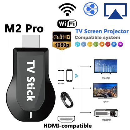 M2 Pro Wireless WiFi TV Stick Display TV Dongle HDMI-compatible Smart TV Screen Projector 1080P 4K For DLNA Android Google